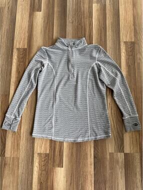 Albion 1/4 Zip Pullover Gray Chevron Athletic Top Women’s M